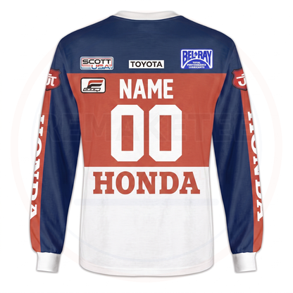 RemakeTee Honda Toyota Bel Ray Scott Usa Custom Vintage Retro VMX Racing Jersey 1292