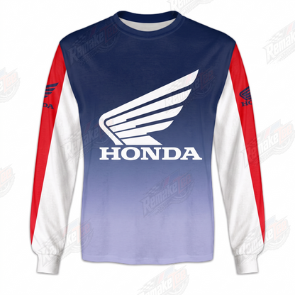 Honda Wing Blue Red Gradient vintage VMX racing jersey - product view
