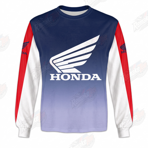 Honda Wing Blue Red Gradient vintage VMX racing jersey - product view