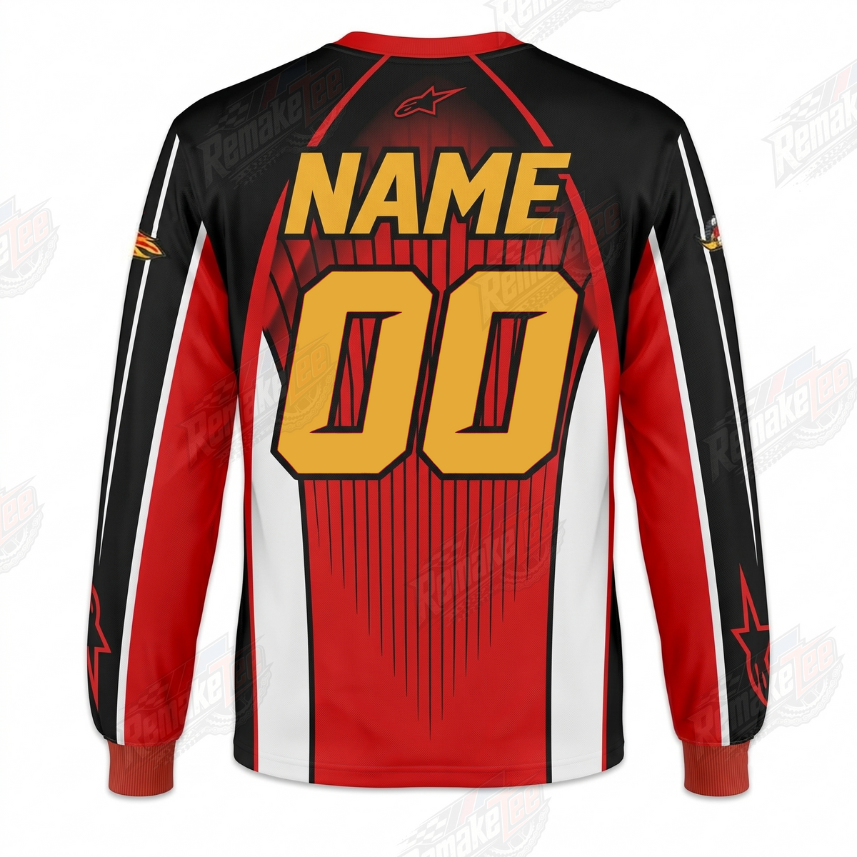 Honda Wing Red Gold vintage VMX racing jersey - alternate product view