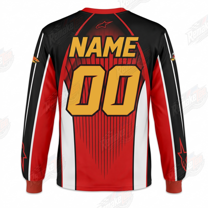 Honda Wing Red Gold vintage VMX racing jersey - alternate product view