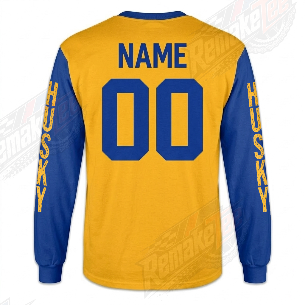 Husqvarna Husky Blue Yellow Heritage vintage VMX racing jersey - back view