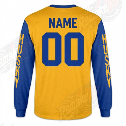 Husqvarna Husky Blue Yellow Heritage vintage VMX racing jersey - back view