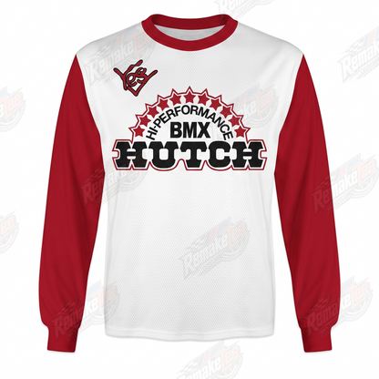 Hutch Hi-Performance BMX White Red vintage racing jersey - product view