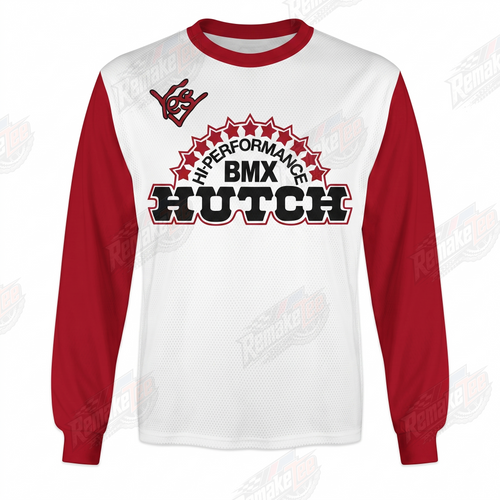 Hutch Hi-Performance BMX White Red vintage racing jersey - product view