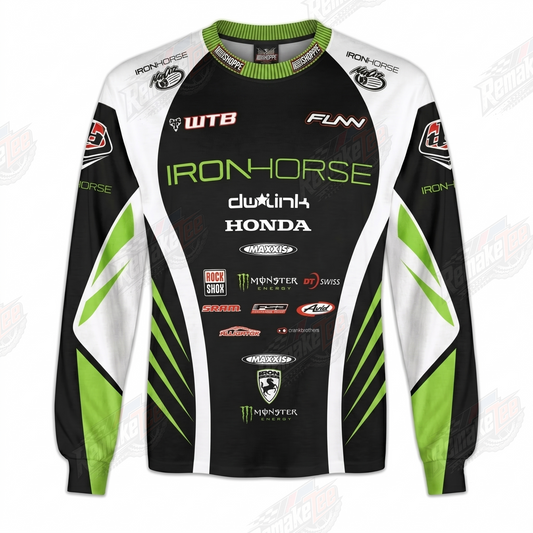 Iron Horse Honda Green Black vintage BMX racing jersey - product view