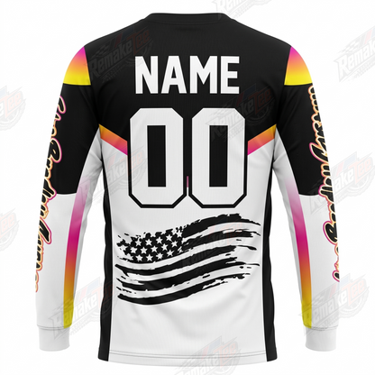 JBC John Bradley Custom Black White Gradient vintage BMX racing jersey - alternate product view