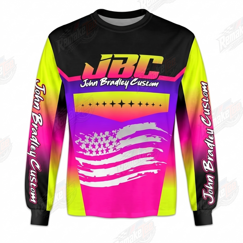JBC John Bradley Custom Neon Gradient American Flag vintage BMX racing jersey - product view
