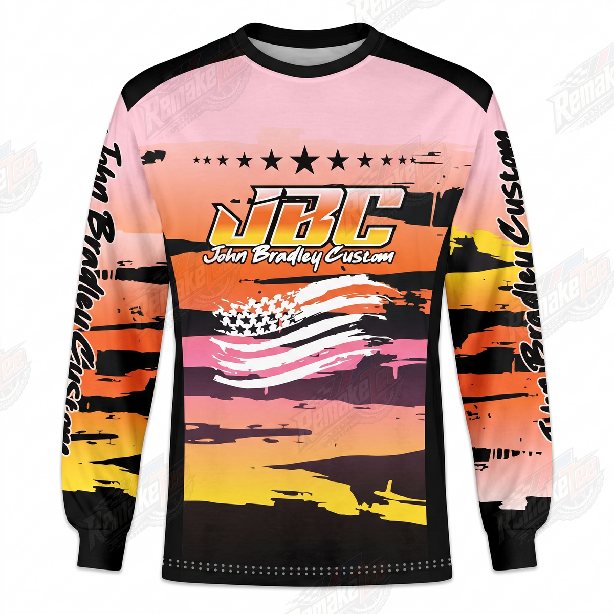 JBC John Bradley Custom Sunset American Flag vintage BMX racing jersey - product view