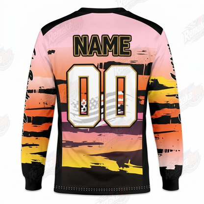 JBC John Bradley Custom Sunset American Flag vintage BMX racing jersey - alternate product view