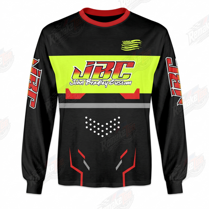 JBC Neon Yellow Tech vintage BMX racing jersey - front product view