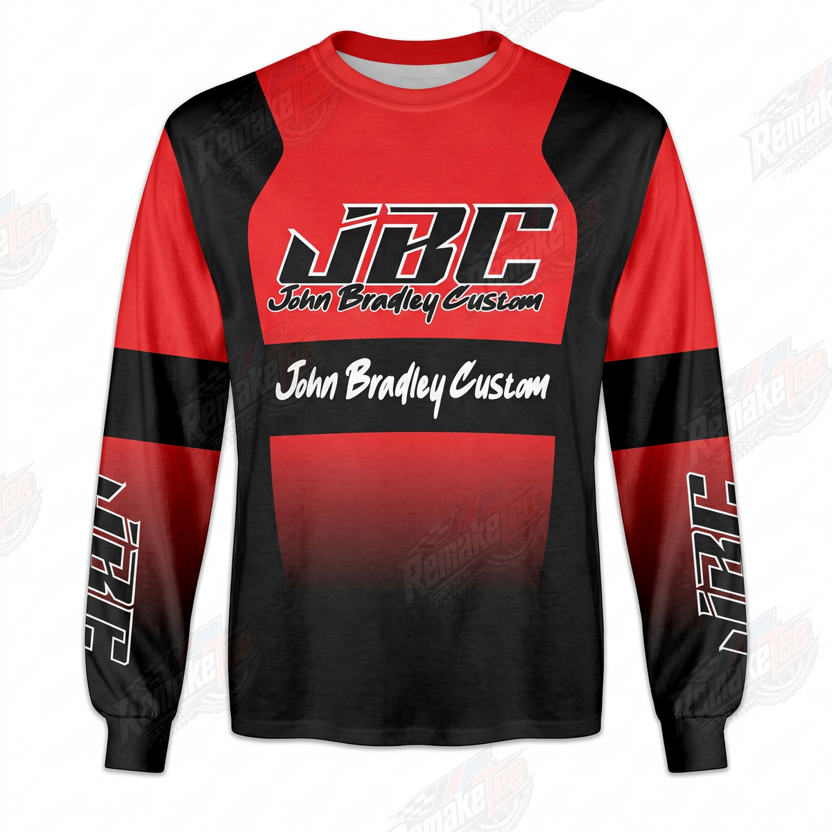 JBC Red Black Fade vintage BMX racing jersey - front product view