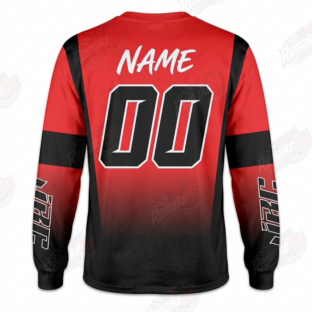JBC Red Black Fade vintage BMX racing jersey - back product view
