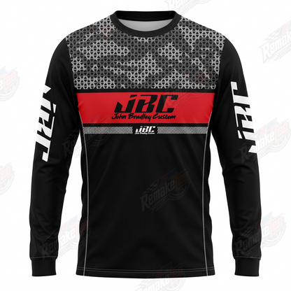 JBC Red Chain Pattern vintage BMX racing jersey - front product view