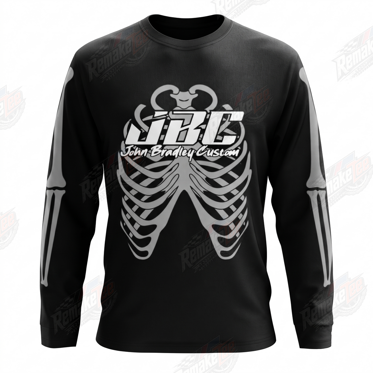 JBC Skeleton Ribcage vintage BMX racing jersey - front product view