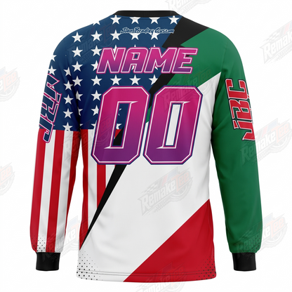 JBC USA Mexico Split Flag vintage BMX racing jersey - back product view