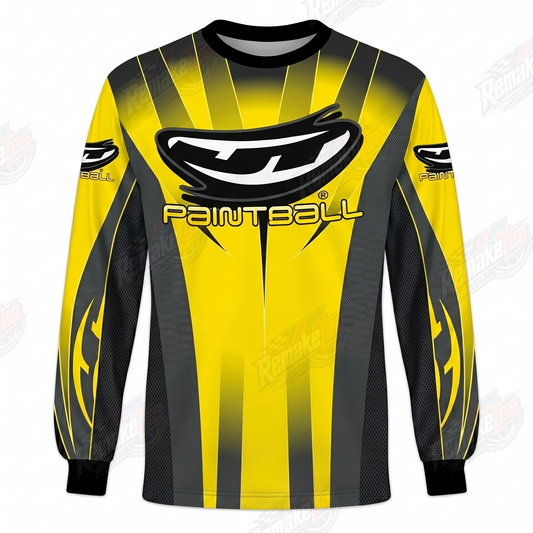 JT Paintball Yellow Black vintage VMX racing jersey - product view