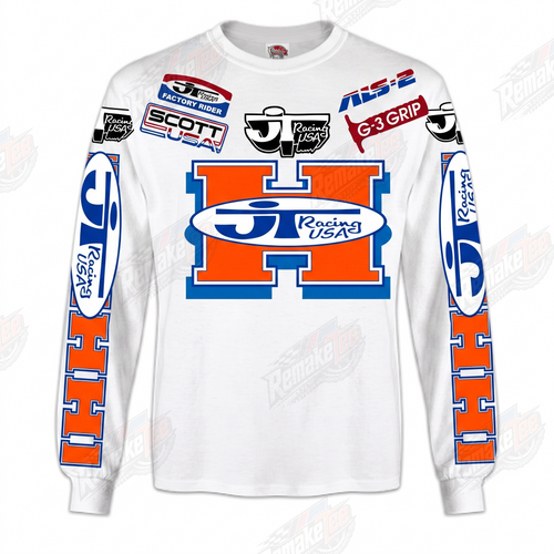 JT Racing USA White vintage VMX racing jersey - product view