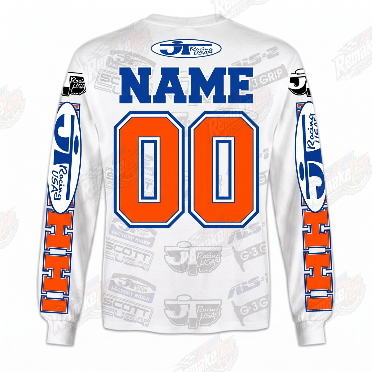 JT Racing USA White vintage VMX racing jersey - alternate product view