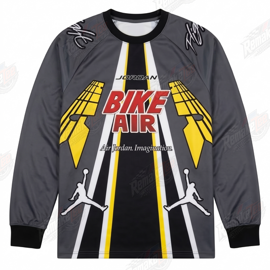 Jordan Bike Air Air Jordan Imagination Black Yellow vintage BMX racing jersey - product view