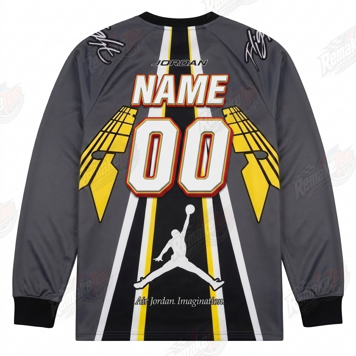 Jordan Bike Air Air Jordan Imagination Black Yellow vintage BMX racing jersey - alternate product view