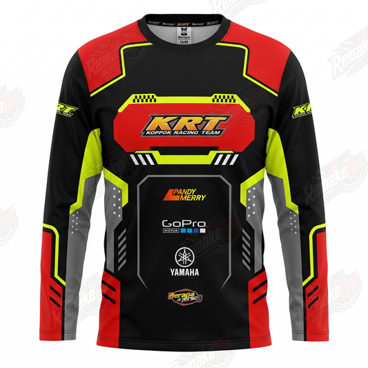 KRT Koppor Racing Team Black Red vintage BMX racing jersey - product view