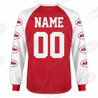 KTM Red White Classic vintage VMX racing jersey - alternate product view