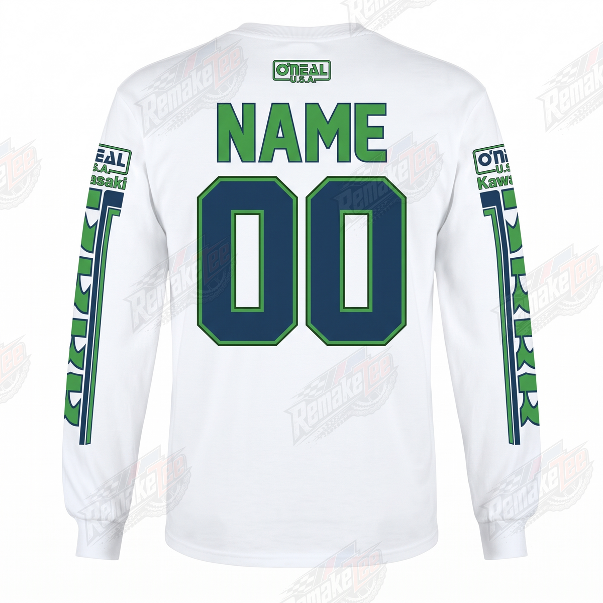 Kawasaki Green vintage VMX racing jersey - back product view