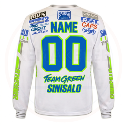 RemakeTee Kawasaki Sinisalo Oakley Dunlop Axo Custom Vintage Retro VMX Racing Jersey 1291
