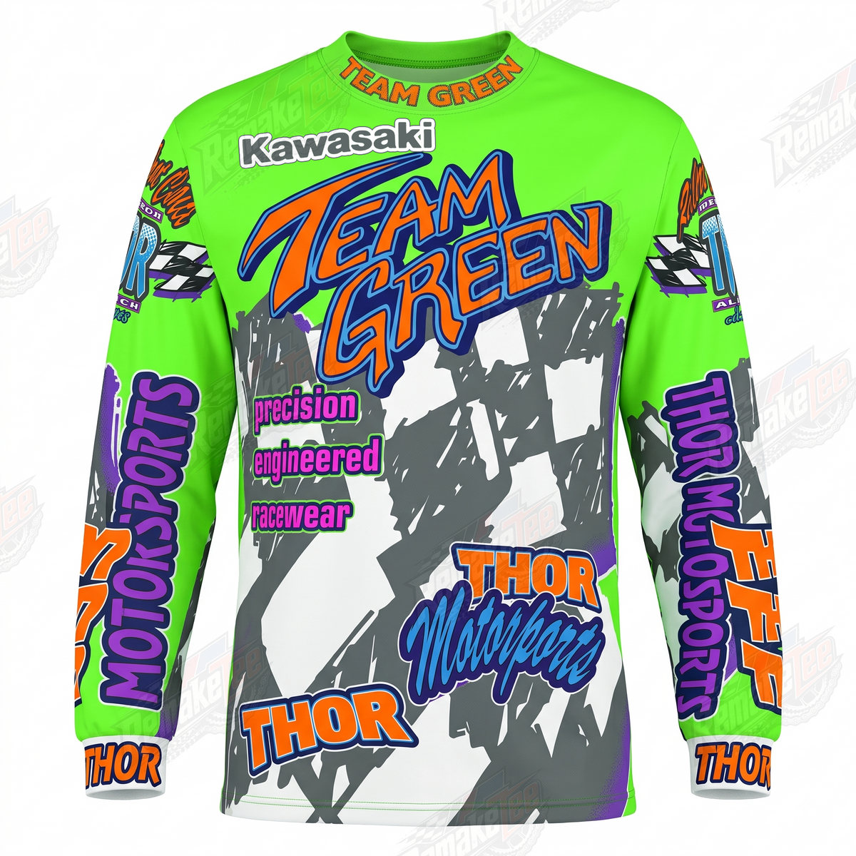 Kawasaki Team Green Thor vintage VMX racing jersey - product view