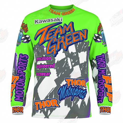 Kawasaki Team Green Thor vintage VMX racing jersey - product view