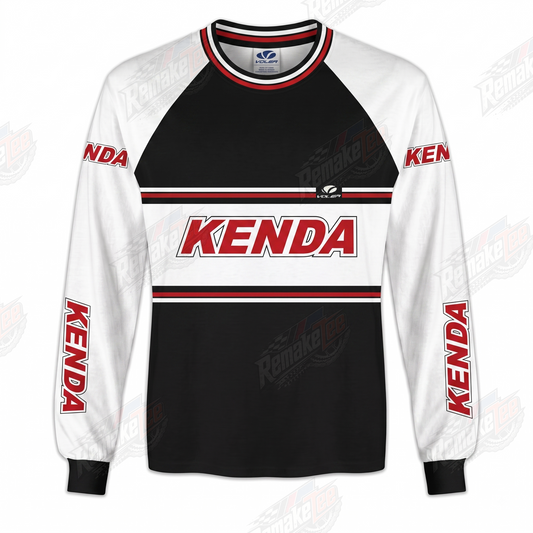 Kenda Racing Black White Red vintage BMX racing jersey - product view