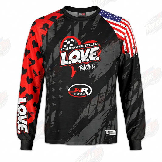 L.O.V.E. Racing J&R Bicycles vintage BMX racing jersey - product view
