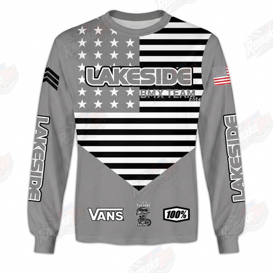 Lakeside BMX Team Monochrome vintage racing jersey - product view