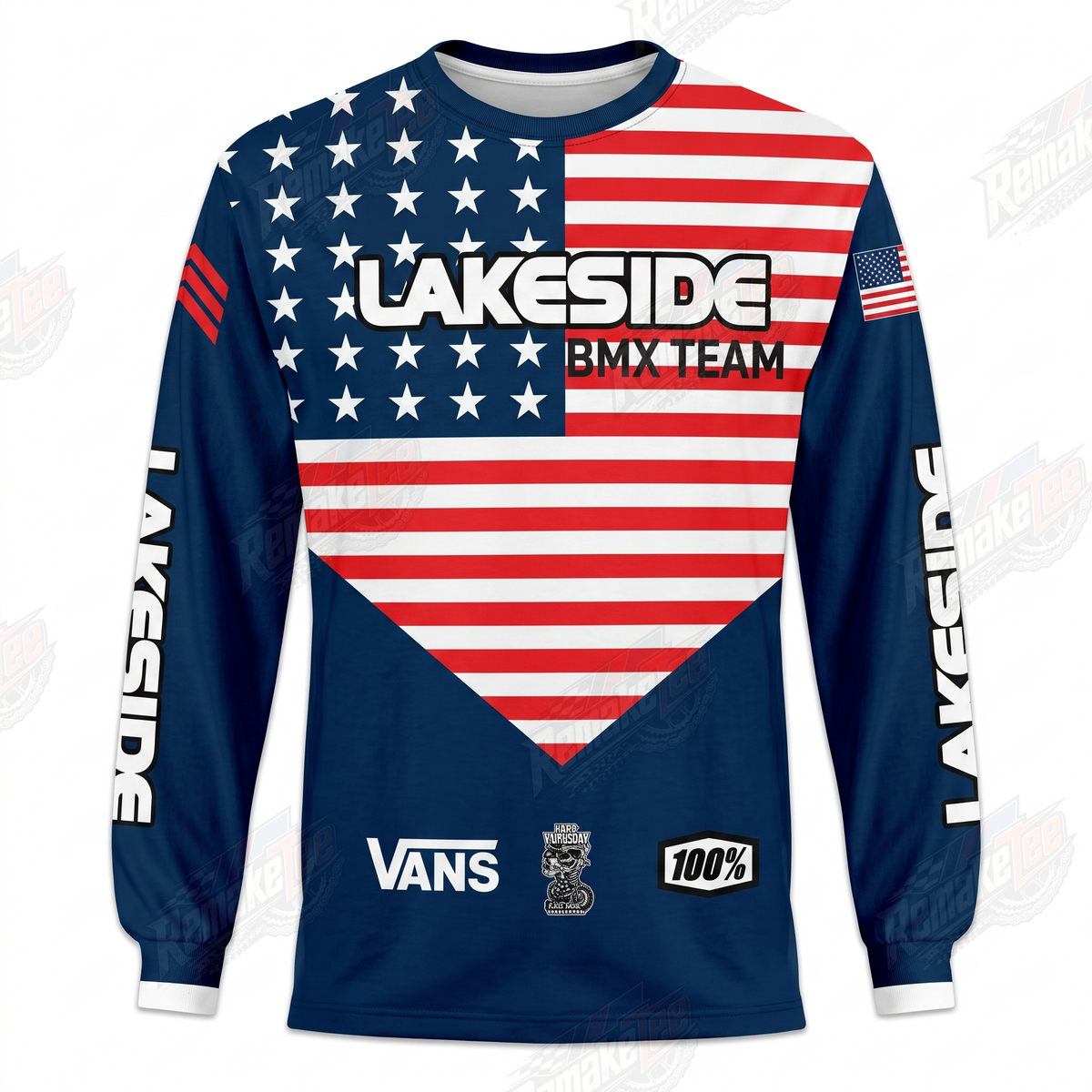 Lakeside BMX Team USA vintage racing jersey - product view