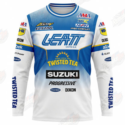 Leatt Suzuki Twisted Tea vintage VMX racing jersey - product view