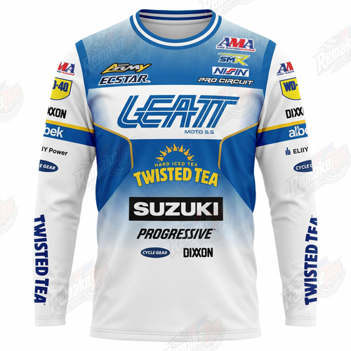 Leatt Suzuki Twisted Tea vintage VMX racing jersey - product view