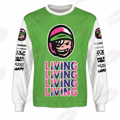 Living BMX Green vintage BMX racing jersey - product view