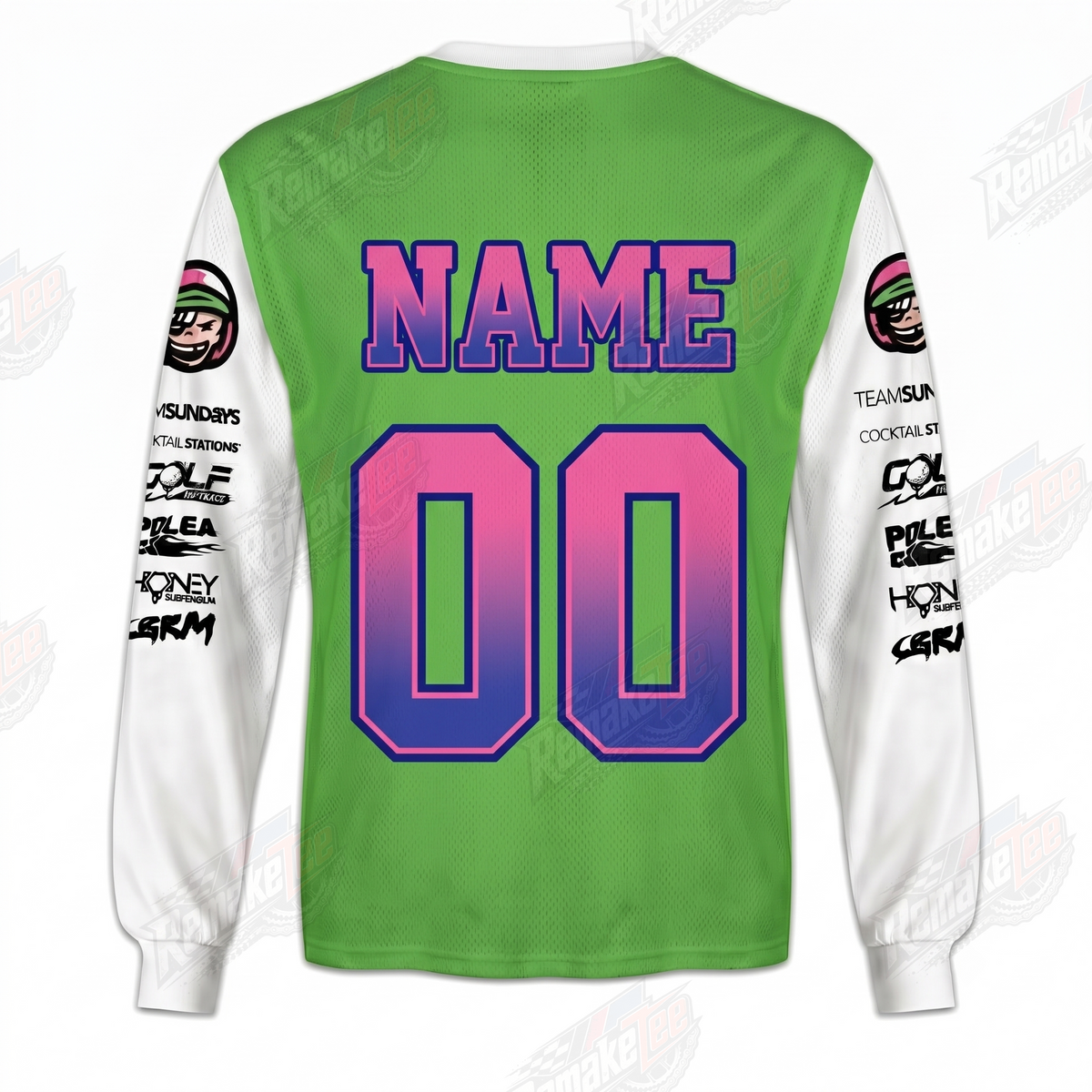 Living BMX Green vintage BMX racing jersey - alternate product view