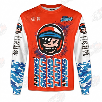 Living BMX Orange vintage BMX racing jersey - product view