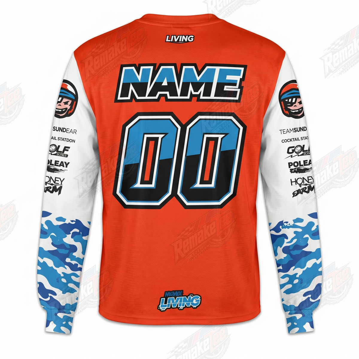 Living BMX Orange vintage BMX racing jersey - alternate product view