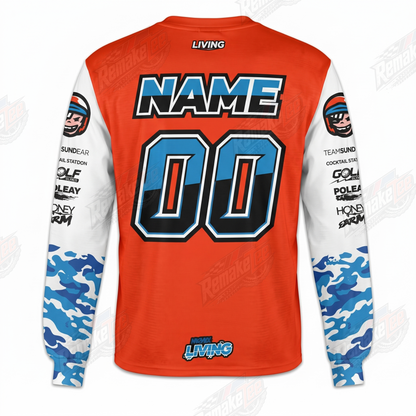 Living BMX Orange vintage BMX racing jersey - alternate product view