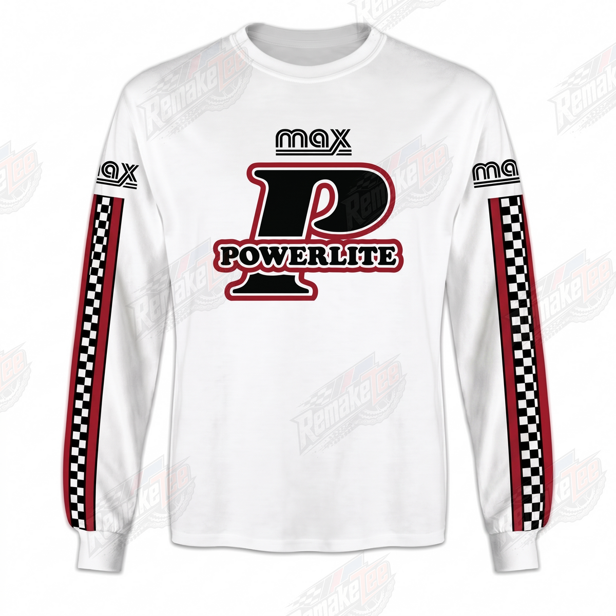 MAX Powerlite White Checkered vintage BMX racing jersey - product view