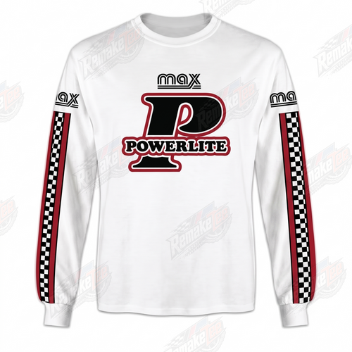 MAX Powerlite White Checkered vintage BMX racing jersey - product view