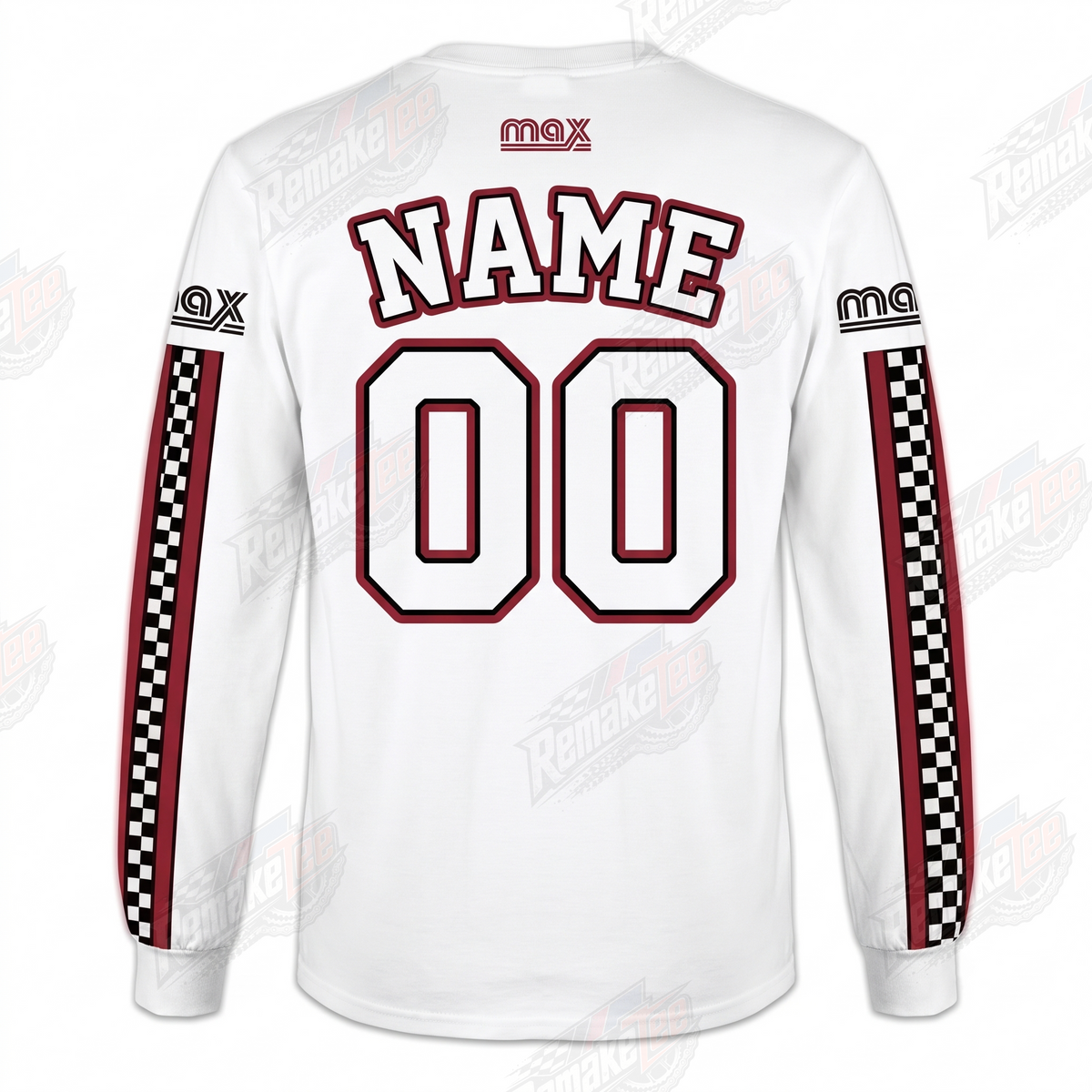 MAX Powerlite White Checkered vintage BMX racing jersey - alternate product view
