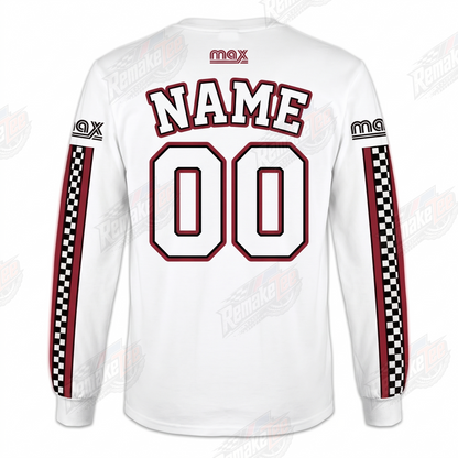 MAX Powerlite White Checkered vintage BMX racing jersey - alternate product view