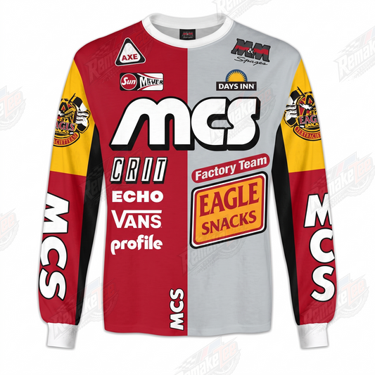 MCS Crit Eagle Snacks Factory Team vintage BMX racing jersey - product view