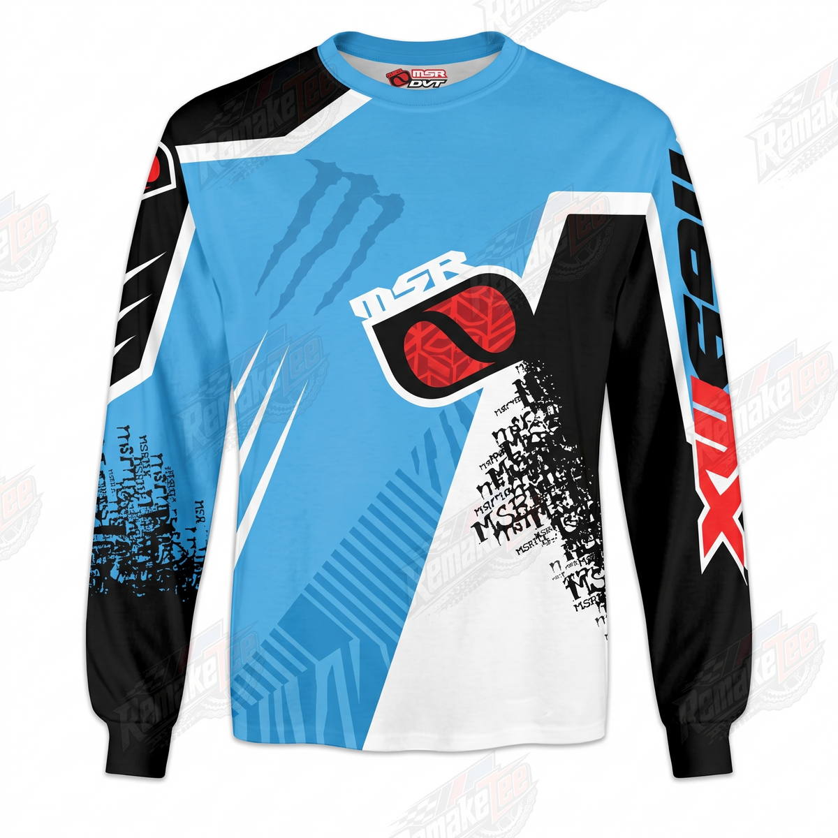 MSR Blue Black vintage VMX racing jersey - front product view