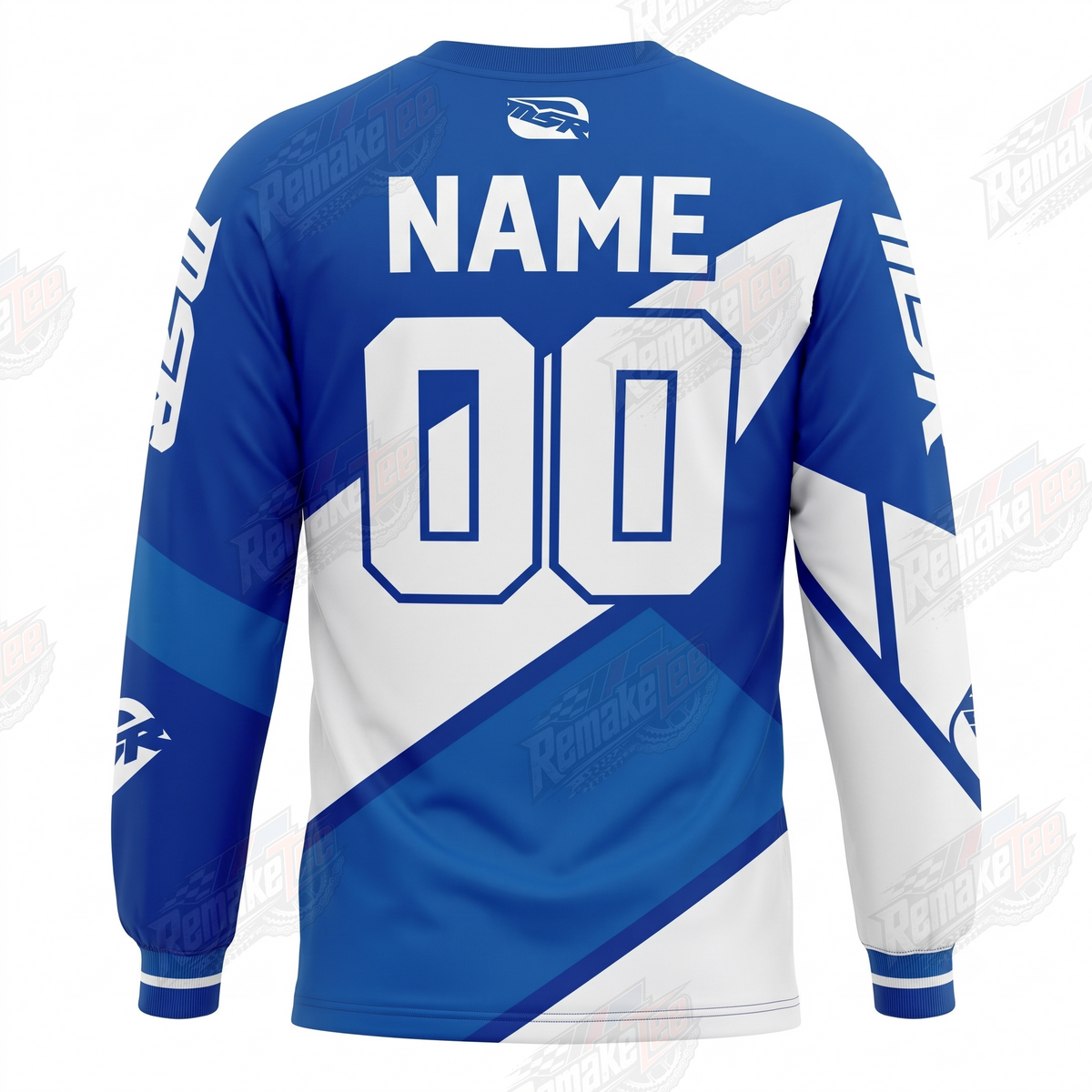 MSR Blue White vintage VMX racing jersey - back product view