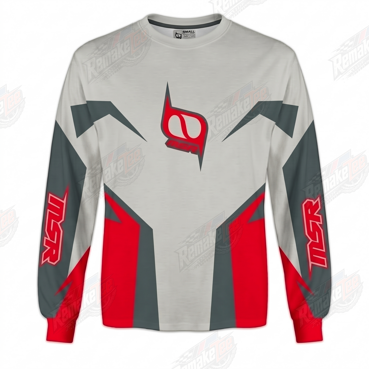 MSR Gray Red vintage VMX racing jersey - front product view